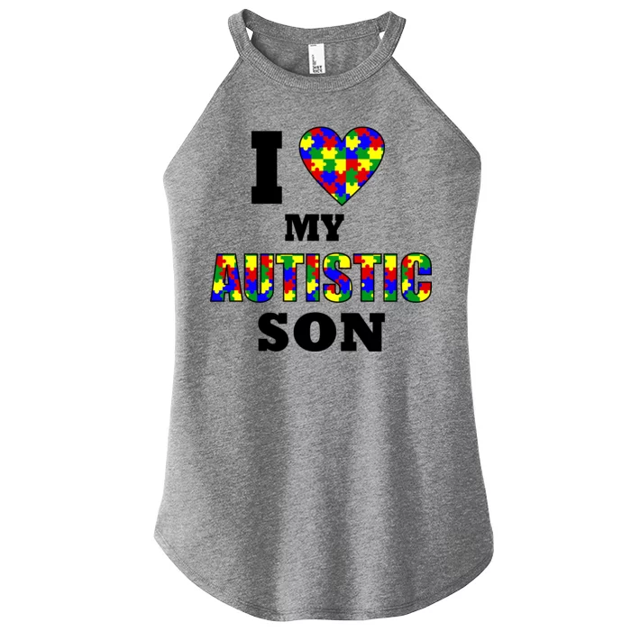 I Love My Autistic Son Autism Women’s Perfect Tri Rocker Tank