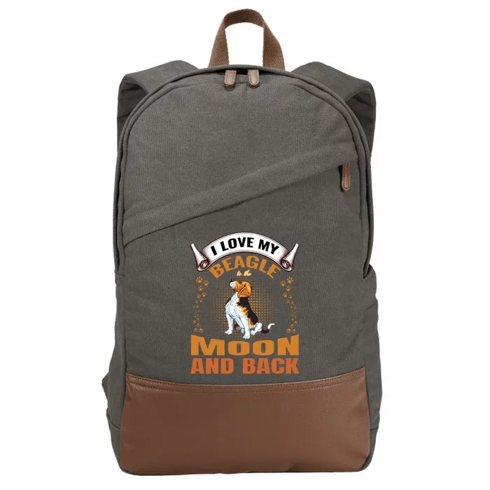 I Love My Beagle To The Moon and Back Cotton Canvas Backpack