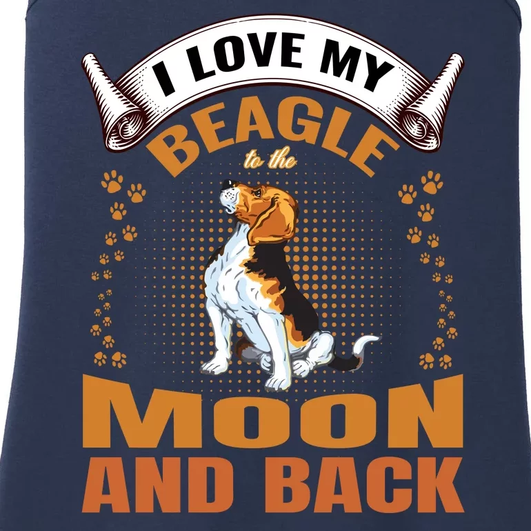 I Love My Beagle To The Moon and Back Ladies Essential Tank