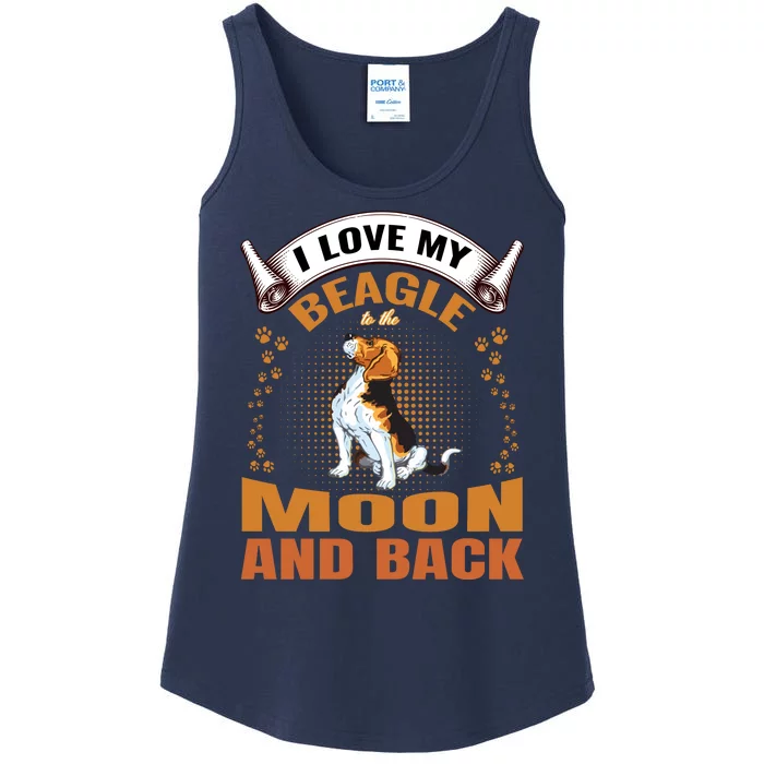 I Love My Beagle To The Moon and Back Ladies Essential Tank