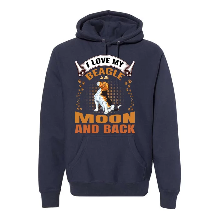 I Love My Beagle To The Moon and Back Premium Hoodie