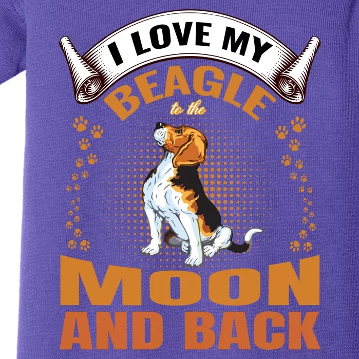 I Love My Beagle To The Moon and Back Baby Bodysuit