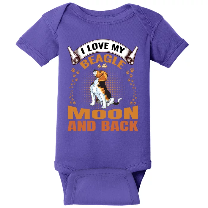 I Love My Beagle To The Moon and Back Baby Bodysuit