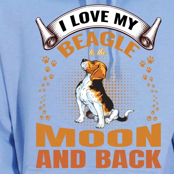 I Love My Beagle To The Moon and Back Unisex Surf Hoodie