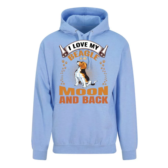 I Love My Beagle To The Moon and Back Unisex Surf Hoodie