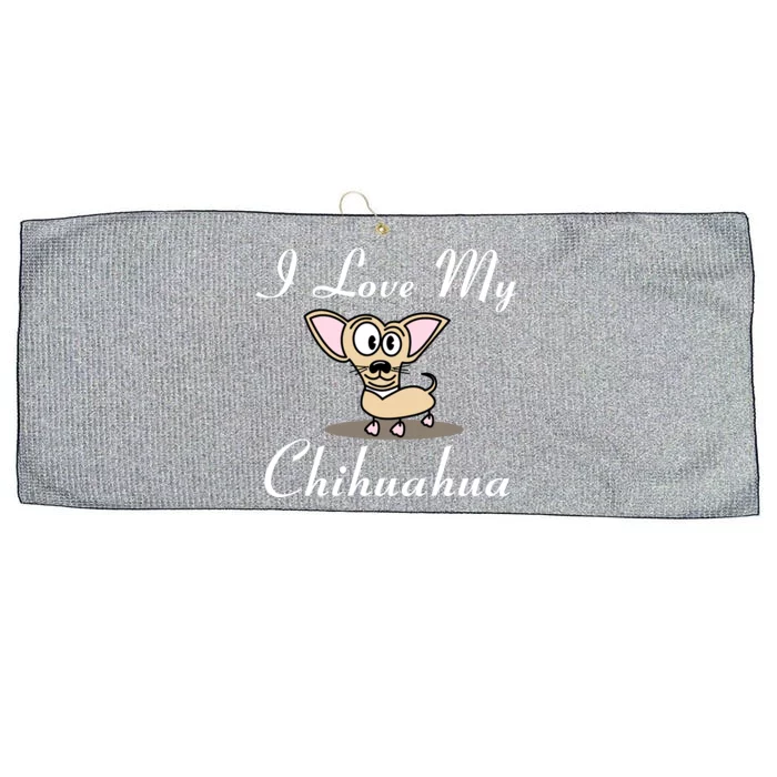 I Love My Chihuahua Large Microfiber Waffle Golf Towel