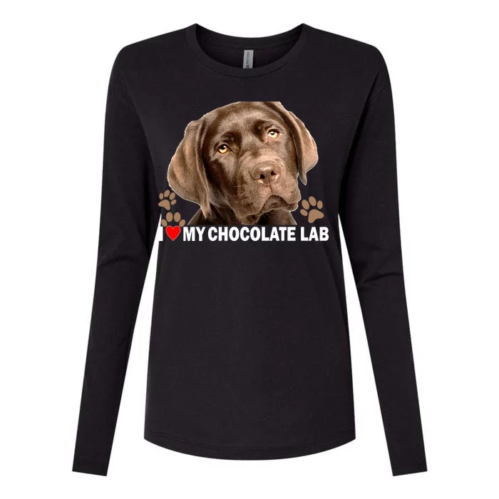 I Love My Chocolate Lab Womens Cotton Relaxed Long Sleeve T-Shirt