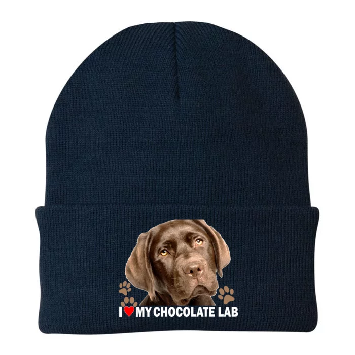 I Love My Chocolate Lab Knit Cap Winter Beanie