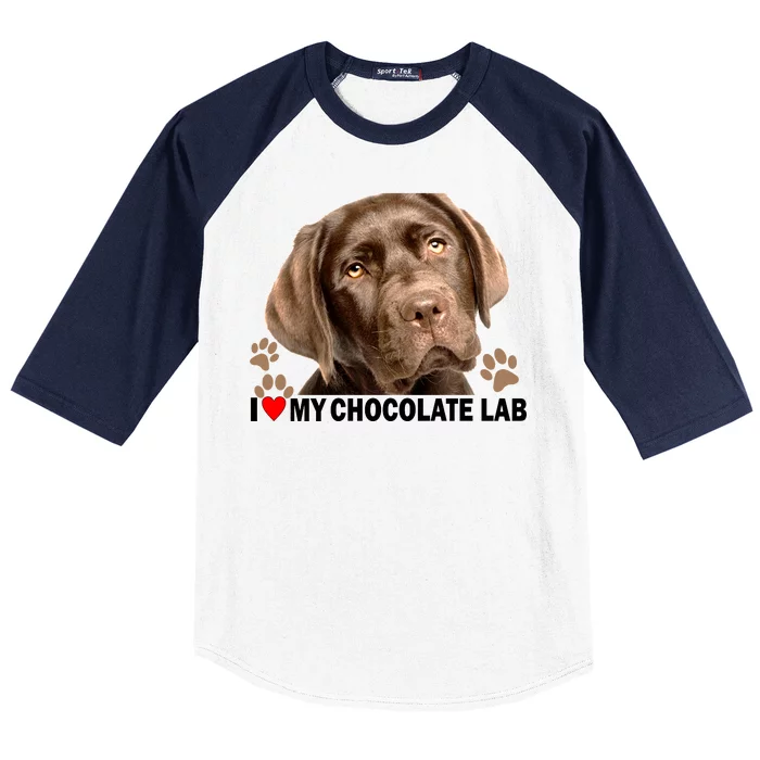 I Love My Chocolate Lab Baseball Sleeve Shirt