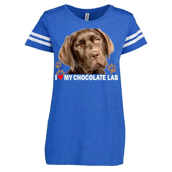 I Love My Chocolate Lab Enza Ladies Jersey Football T-Shirt