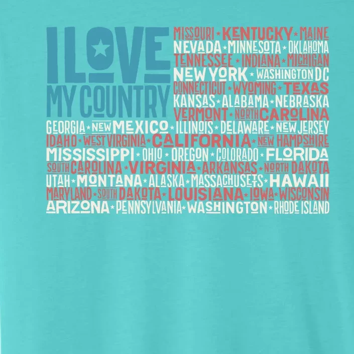 I Love My Country USA State Flag ChromaSoft Performance T-Shirt