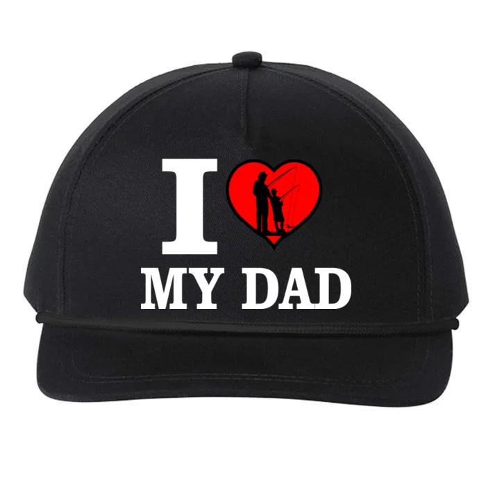 I Love My Dad Heart Snapback Five-Panel Rope Hat