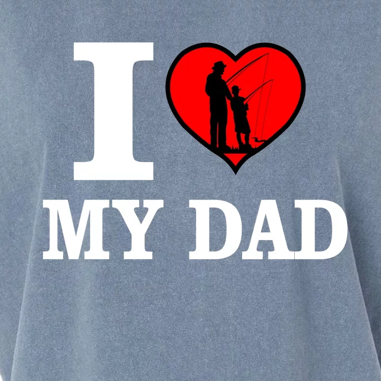 I Love My Dad Heart Garment-Dyed Women's Muscle Tee