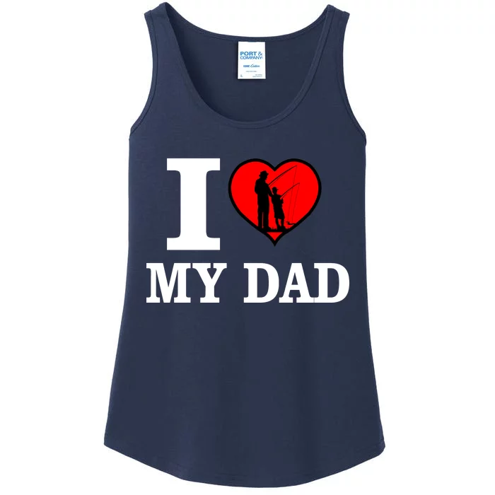 I Love My Dad Heart Ladies Essential Tank