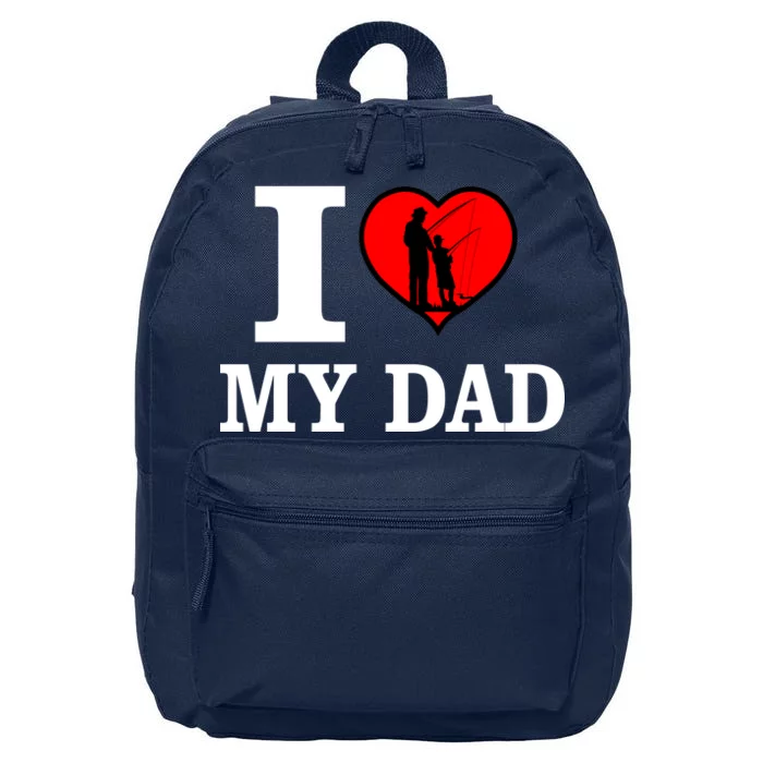 I Love My Dad Heart 16 in Basic Backpack