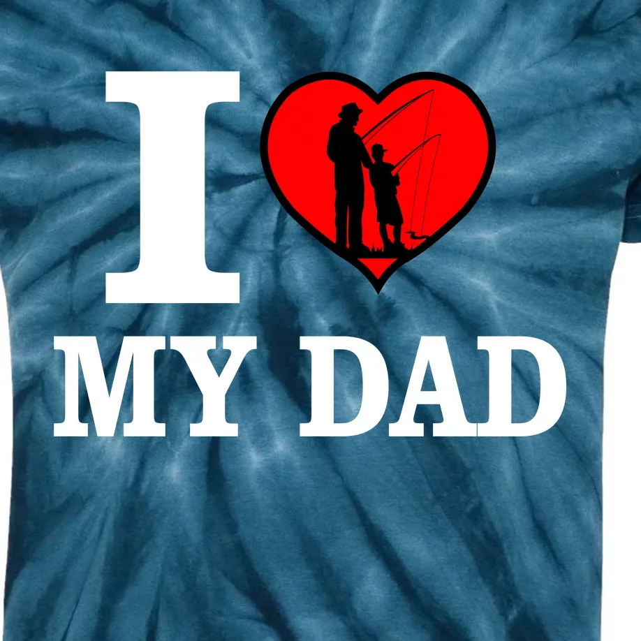 I Love My Dad Heart Kids Tie-Dye T-Shirt