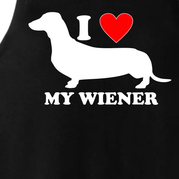 I Love My Wiener Ladies Tri-Blend Wicking Tank