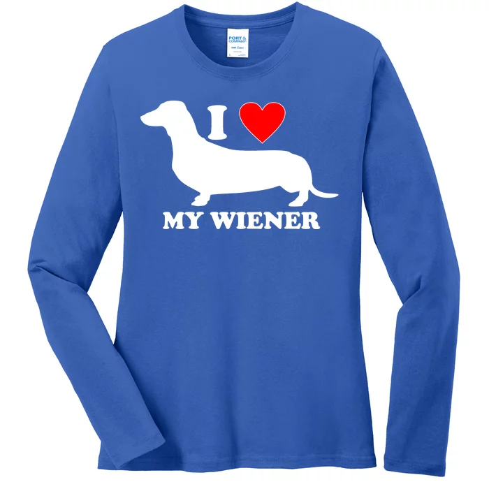 I Love My Wiener Ladies Long Sleeve Shirt