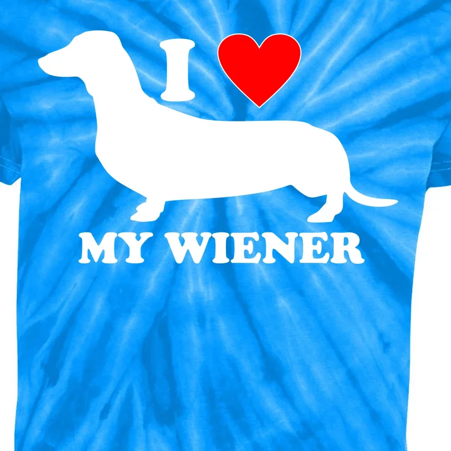 I Love My Wiener Kids Tie-Dye T-Shirt