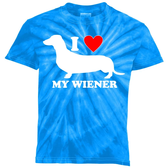 I Love My Wiener Kids Tie-Dye T-Shirt