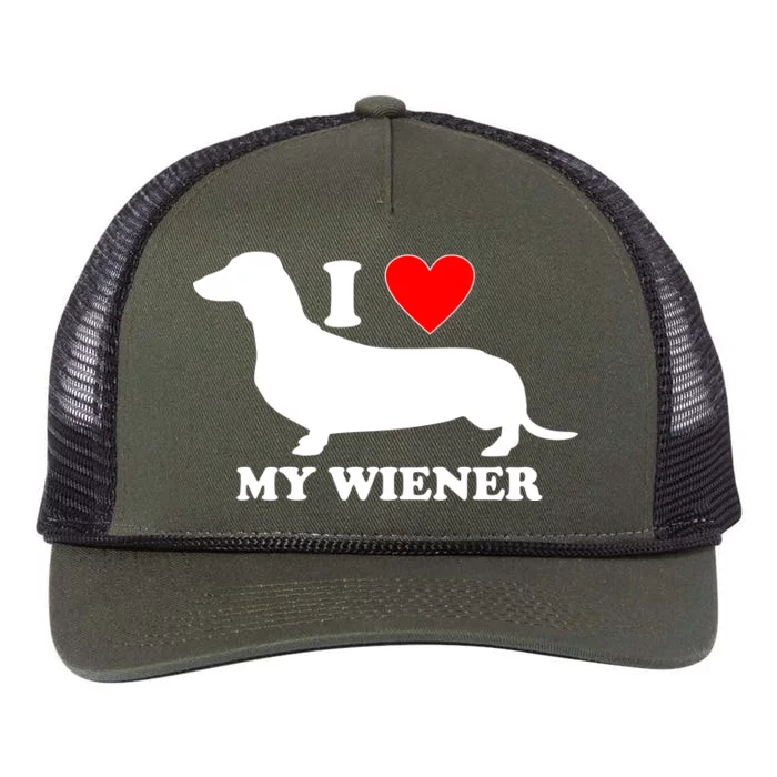 I Love My Wiener Retro Rope Trucker Hat Cap