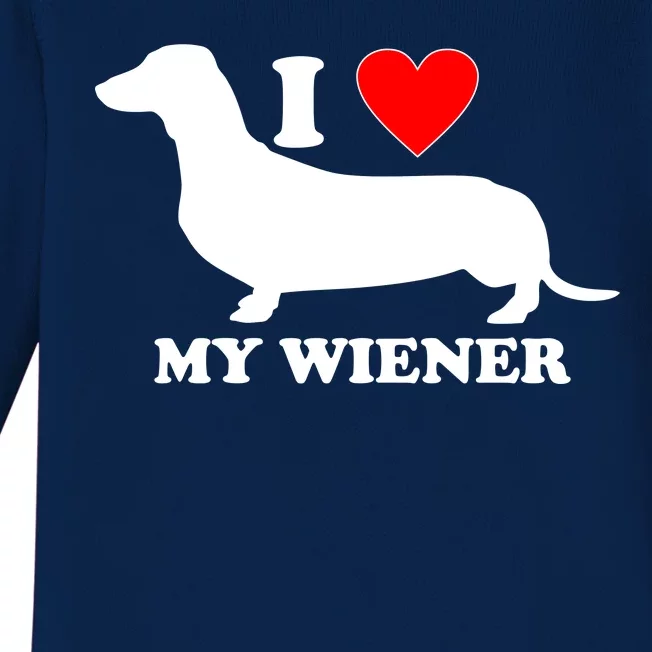 I Love My Wiener Baby Long Sleeve Bodysuit