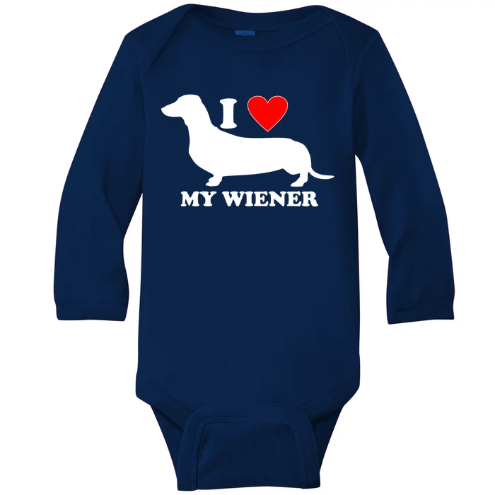 I Love My Wiener Baby Long Sleeve Bodysuit