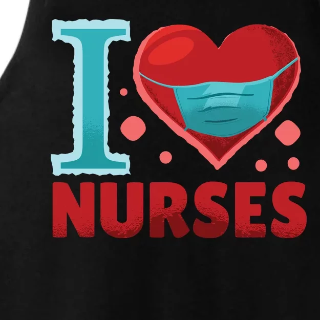 I Love Nurses Ladies Tri-Blend Wicking Tank