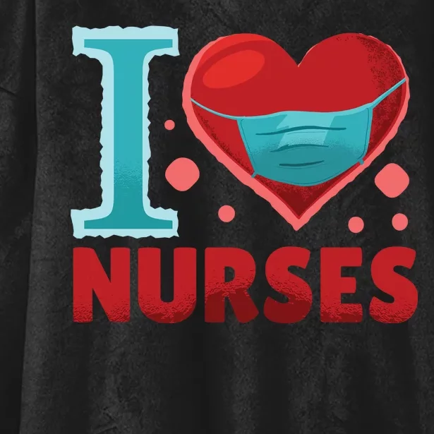 I Love Nurses Hooded Wearable Blanket