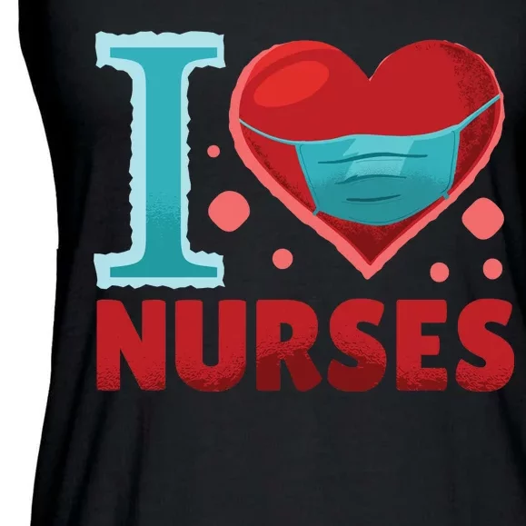 I Love Nurses Ladies Essential Flowy Tank