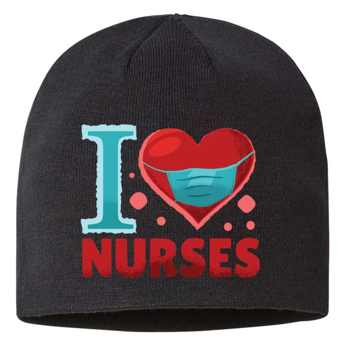 I Love Nurses 8 1/2in Sustainable Knit Beanie