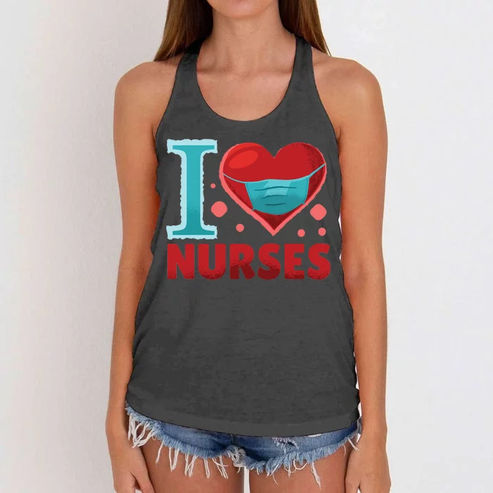 I Love Nurses Women's Knotted Racerback Tank