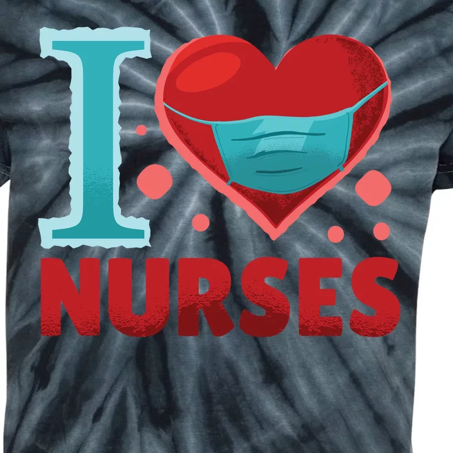 I Love Nurses Kids Tie-Dye T-Shirt