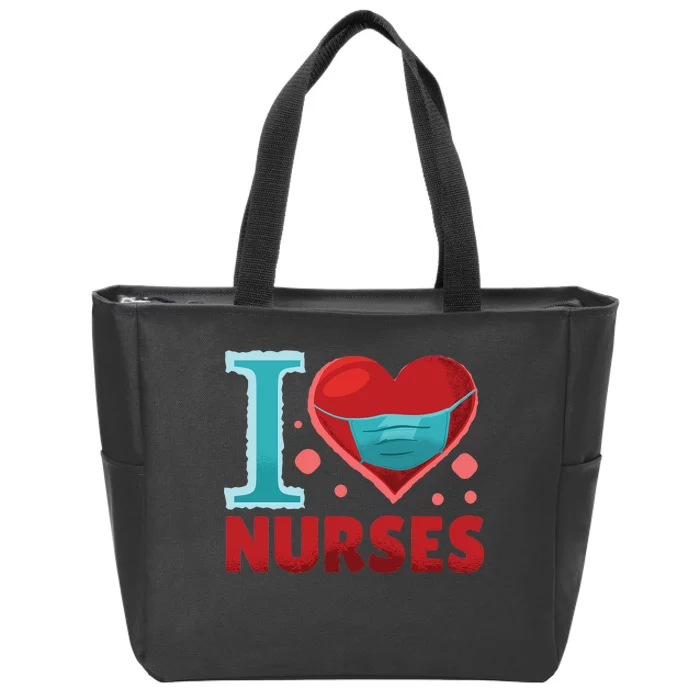 I Love Nurses Zip Tote Bag