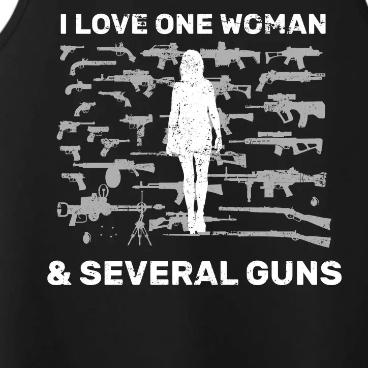 I Love One Woman and Several Guns Performance Tank