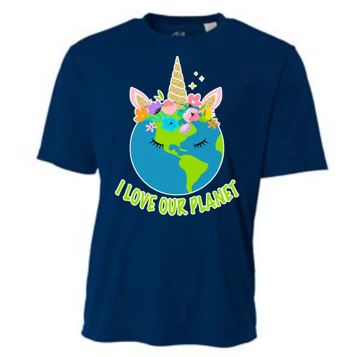 I Love Our Planet Earth Day Love Cooling Performance Crew T-Shirt