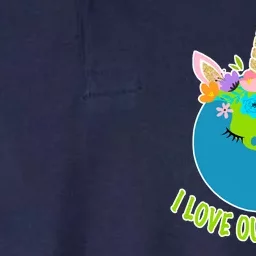 I Love Our Planet Earth Day Love Softstyle Adult Sport Polo