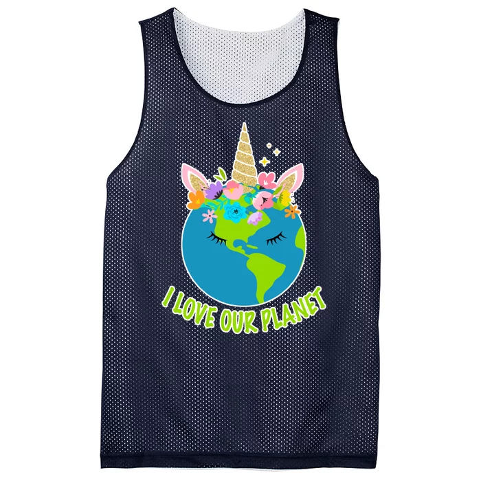 I Love Our Planet Earth Day Love Mesh Reversible Basketball Jersey Tank