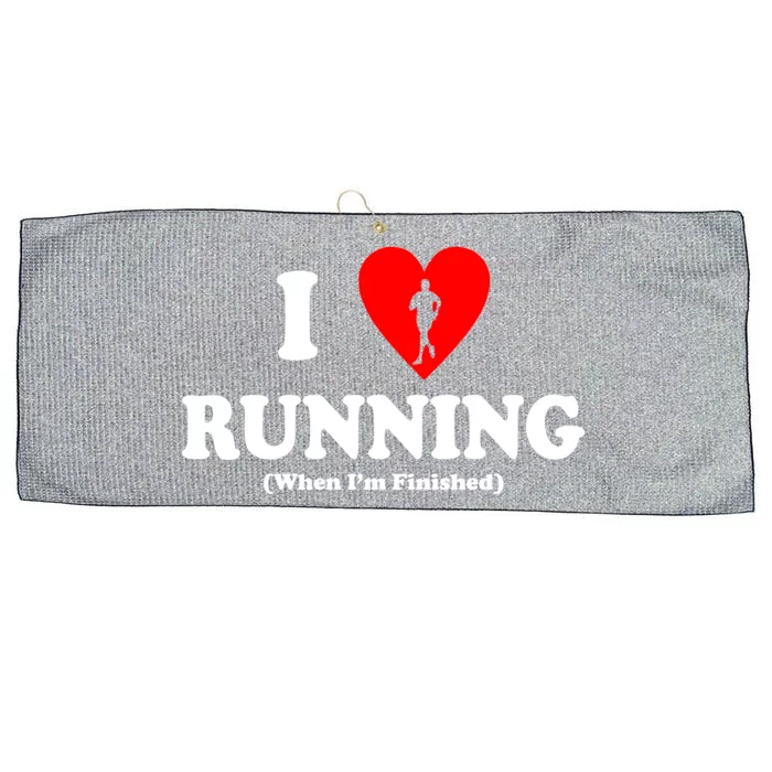 I Love Running When I'm Finished Large Microfiber Waffle Golf Towel