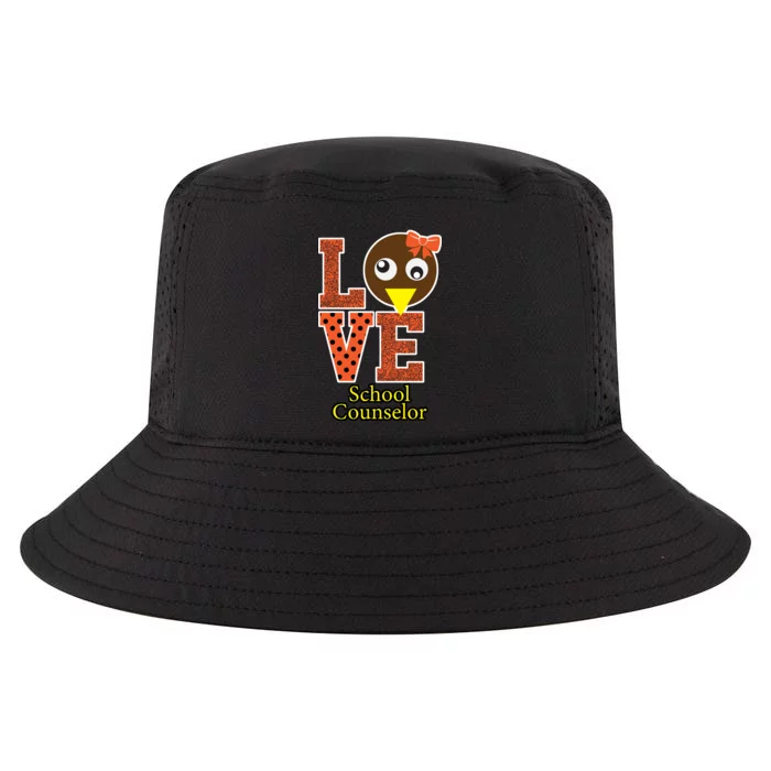 I Love School Counselor Turkeys Thanksgiving Cool Comfort Performance Bucket Hat