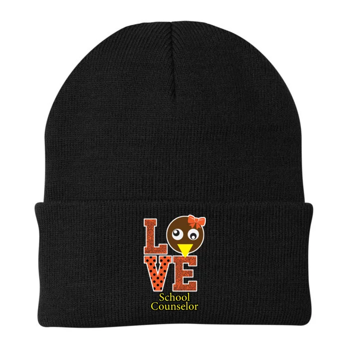 I Love School Counselor Turkeys Thanksgiving Knit Cap Winter Beanie