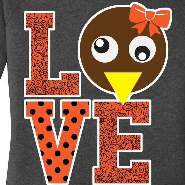 I Love School Counselor Turkeys Thanksgiving Women's Perfect Tri Tunic Long Sleeve Shirt