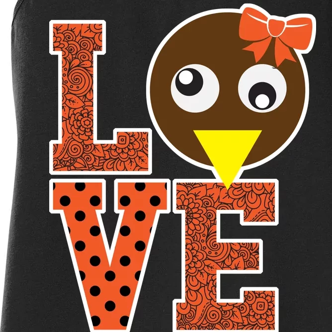 I Love School Counselor Turkeys Thanksgiving Women's Racerback Tank