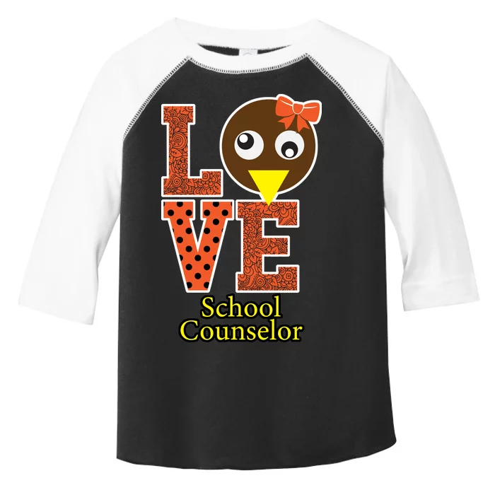 I Love School Counselor Turkeys Thanksgiving Toddler Fine Jersey T-Shirt