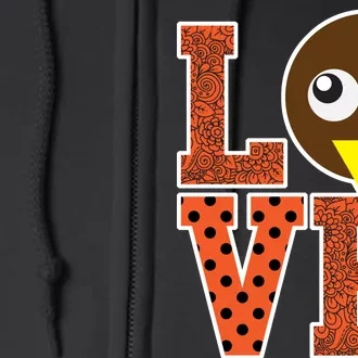 I Love School Counselor Turkeys Thanksgiving Full Zip Hoodie