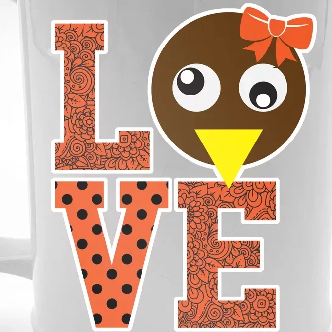 I Love School Counselor Turkeys Thanksgiving Front & Back Beer Stein