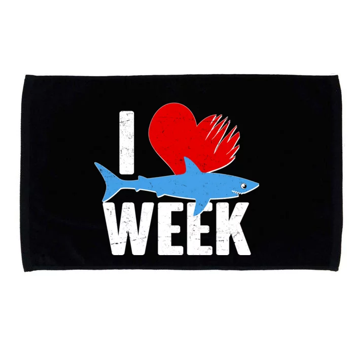 I Love Shark Week Microfiber Hand Towel