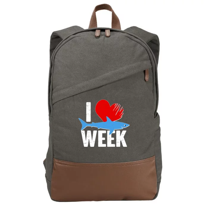 I Love Shark Week Cotton Canvas Backpack