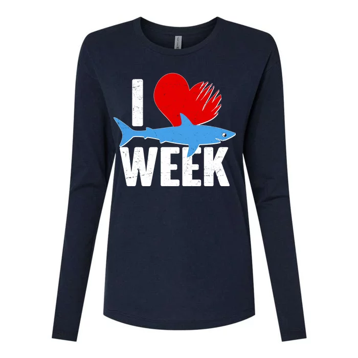 I Love Shark Week Womens Cotton Relaxed Long Sleeve T-Shirt