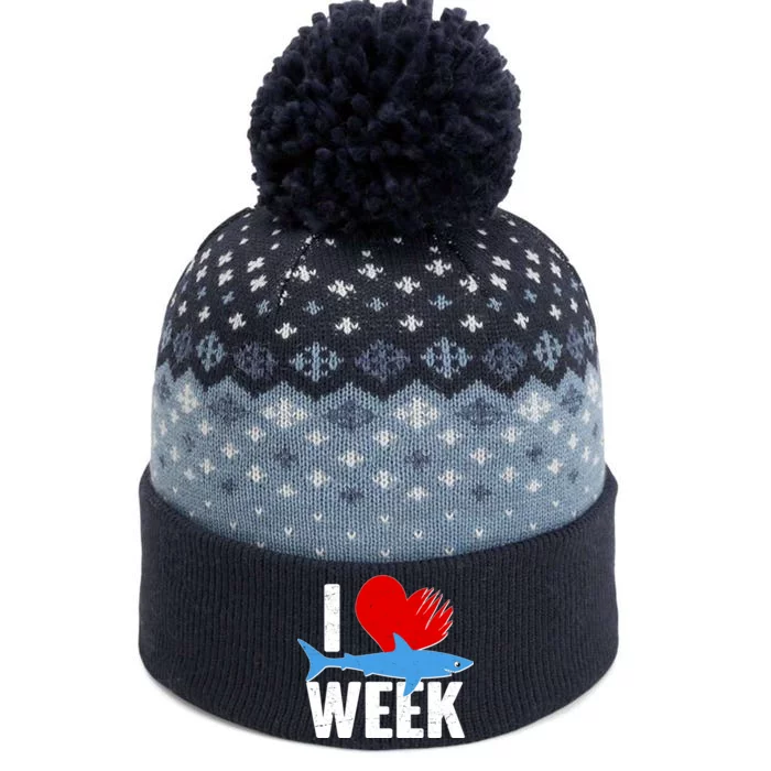 I Love Shark Week The Baniff Cuffed Pom Beanie